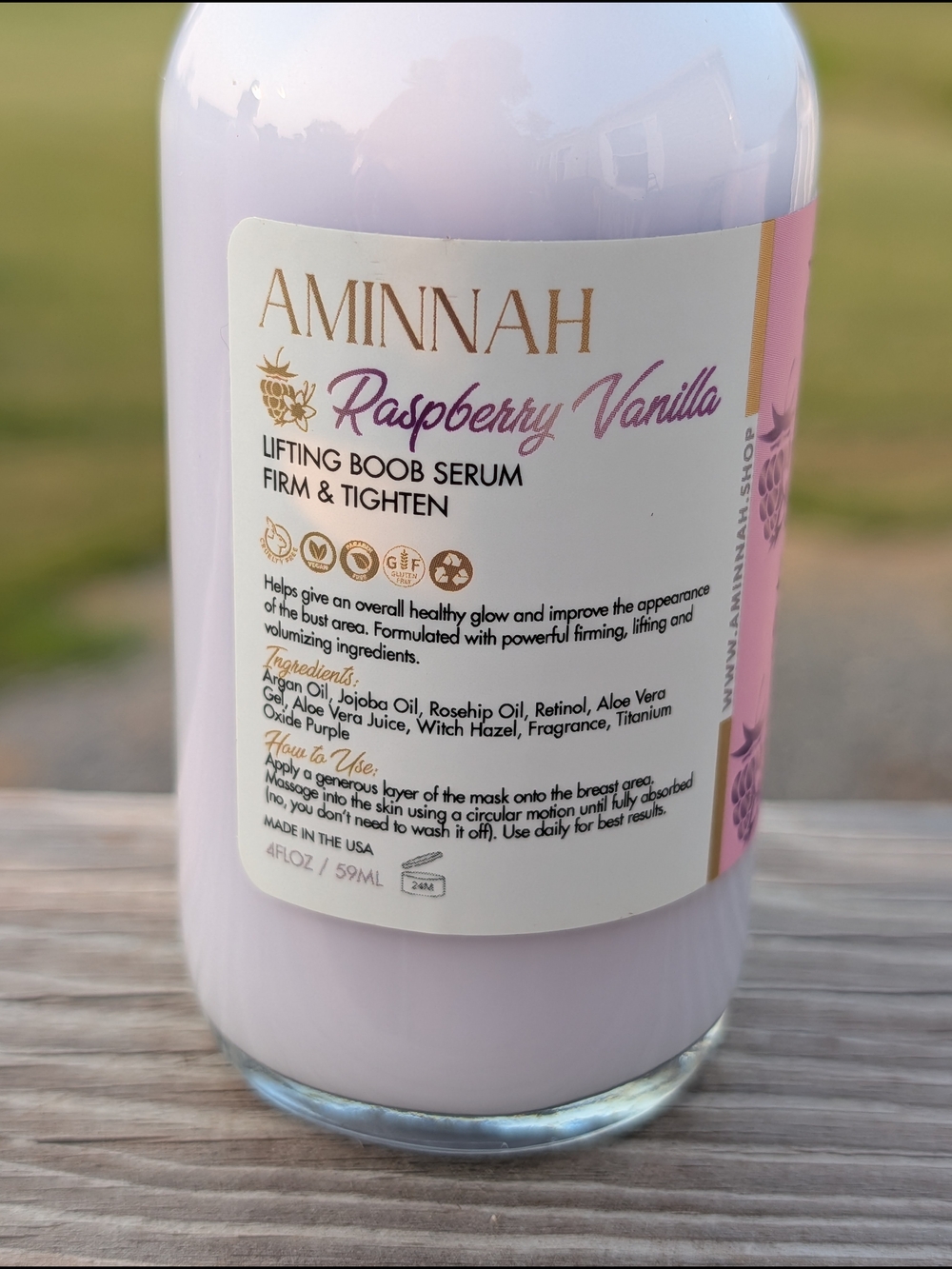 AMINNAH Raspberry Vanilla Lifting Boob Serum